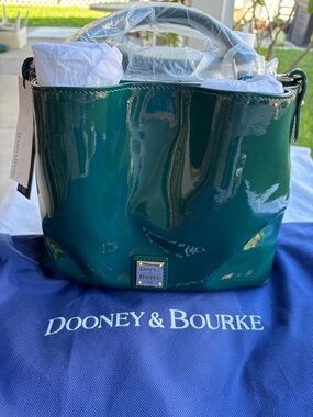 NWT Dooney & Bourke Teal Patent Leather Brenna